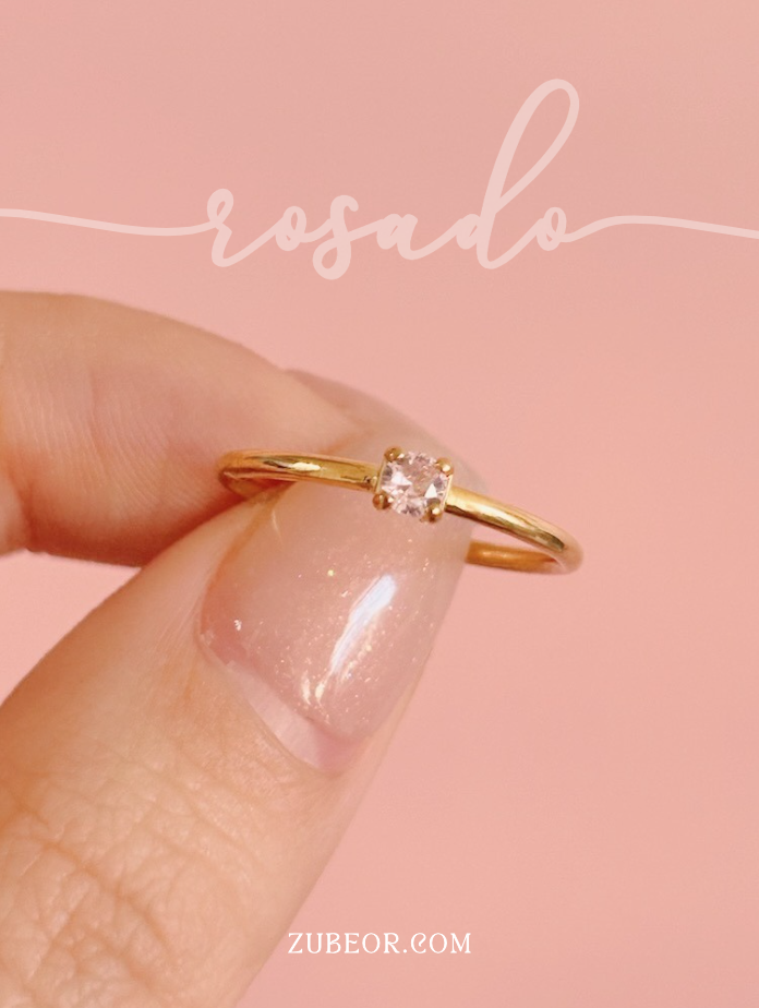 Anillo pequeño cristal de color 19
